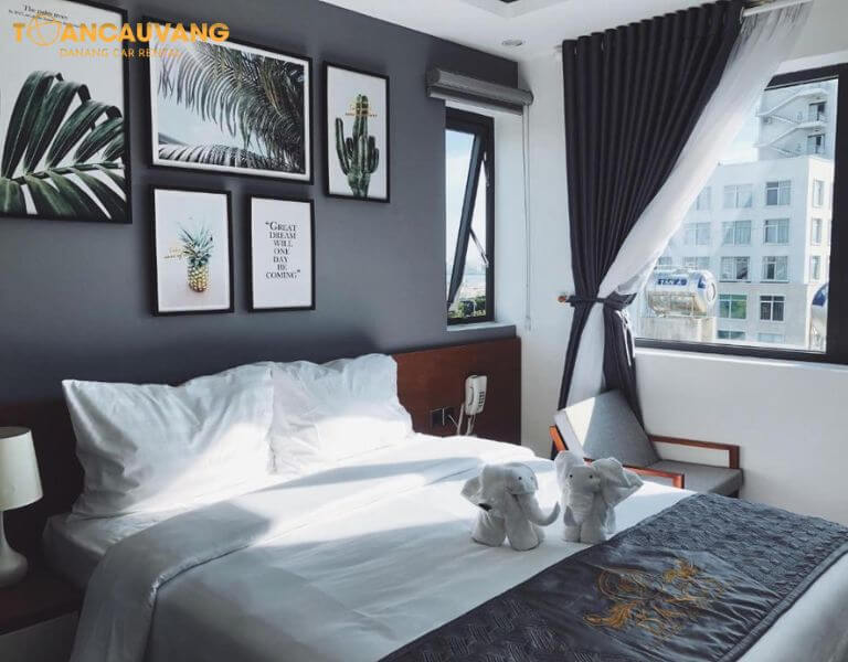 Phòng ngủ tại Dang's Hotel gần chợ đêm Sơn Trà